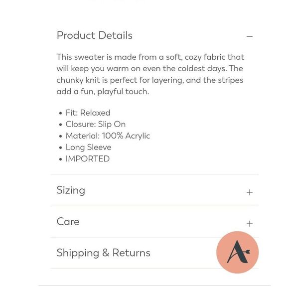 NWT Arula Bulky Sweater Sz B (2X) - Picture 5 of 11